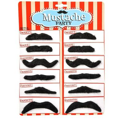 Imaginative Play |  Stick On Mustaches 2.5"-3.5" – 12 Pieces Per Card Imaginative Play Imaginative Play